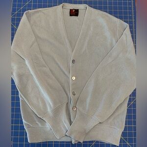 Vintage Arnold Palmer Long Sleeve Light Blue Cardigan Sweater Golf Medium